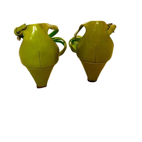 Prada strappy wedges. Patent leather. Lime green. EU 35.5, US Size 5.5. - Picture 4 of 16